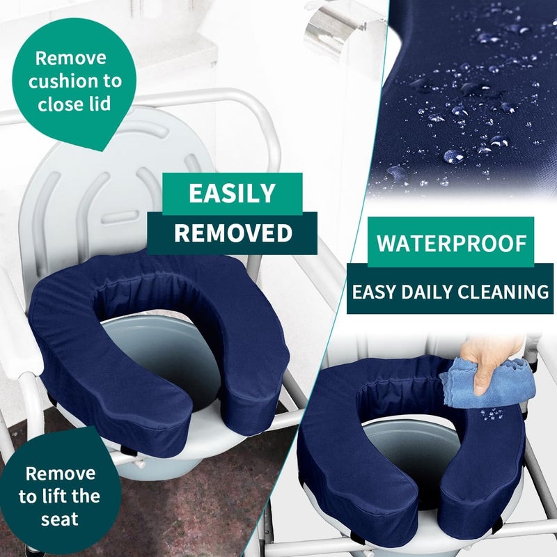 QIUCHA Raised Toilet Seat Cushion – High-Density Foam Booster Pad for Elderly, Seniors, Disabled – Toilet Riser for Standard & Elongated Toilets – Commode Seat Cushion Non-Slip & Easy to Clean (3 inches) - Image 3